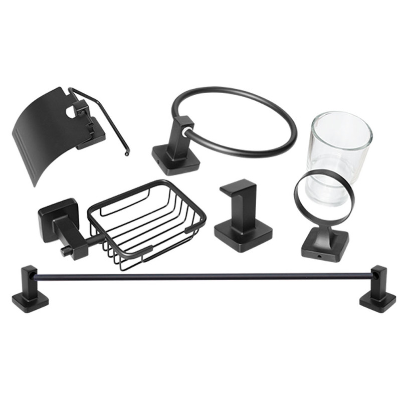 ACCESORIOS PARA BAÑO NEGRO UNITEC