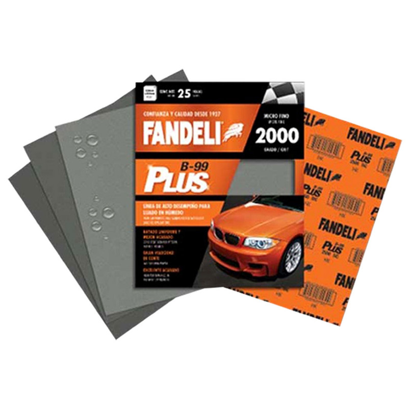 HOJA DE LIJA DE AGUA FINA 1200 PQTX25 FANDELI