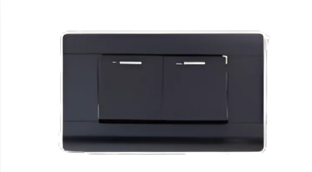 INTERRUPTOR DOBLE POLICARBONATO NEGRO UNITEC
