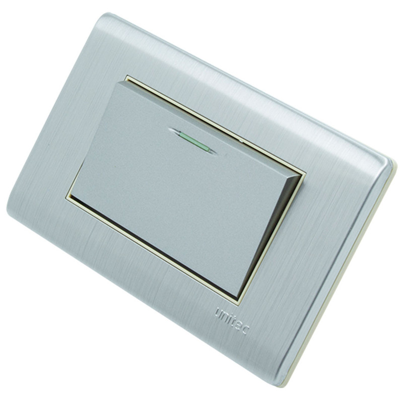 INTERRUPTOR SENCILLO ACERO INOXIDABLE UNITEC