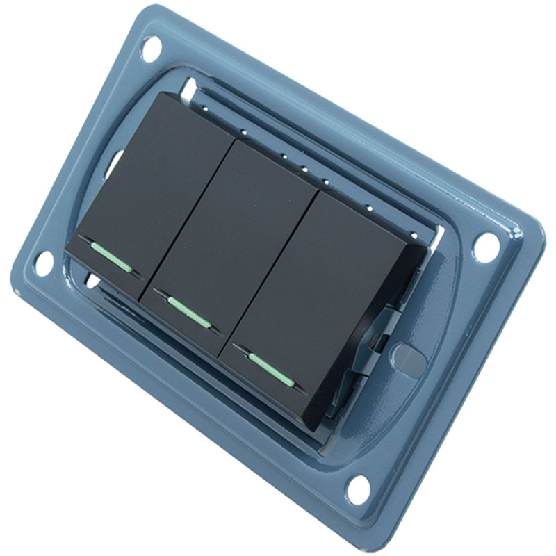 INTERRUPTOR TRIPLE NEGRO SIN TAPA UNITEC