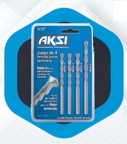 JUEGO 4 PCS BROCAS PARA CONCRETO AKSI