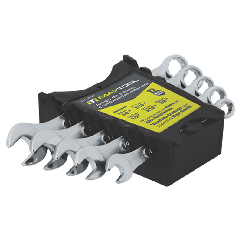 JUEGO 5 LLAVES COMBINADAS MILIMETRICAS MAXTOOL