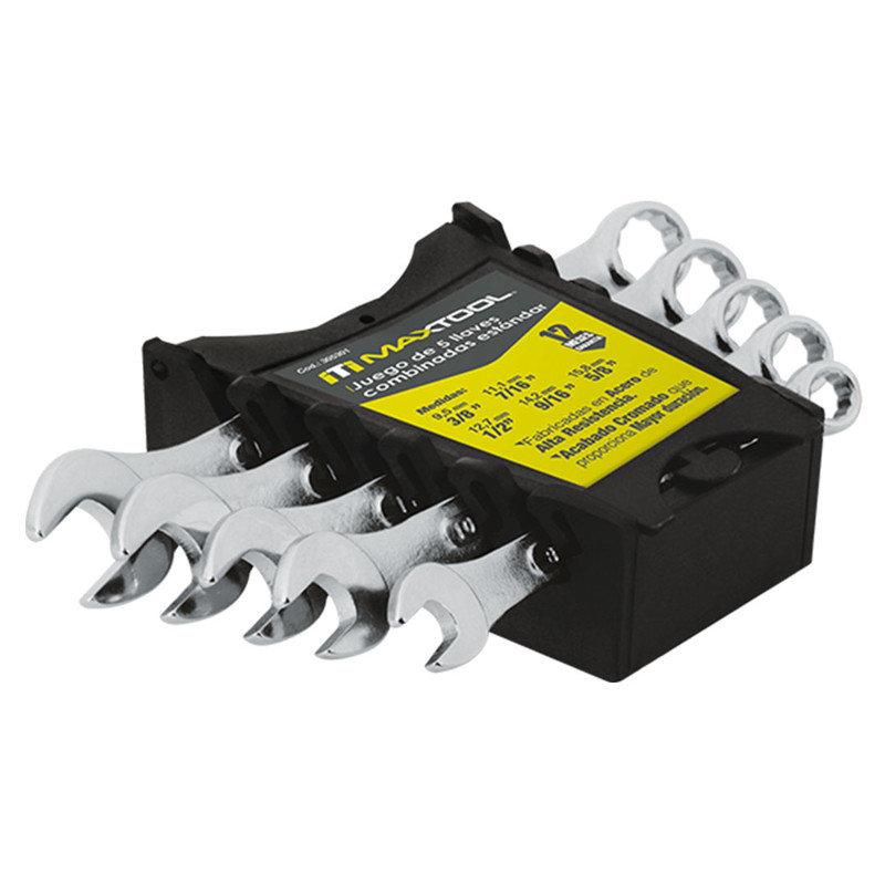 JUEGO DE 5 LLAVES COMBINADAS STD MAXTOOL
