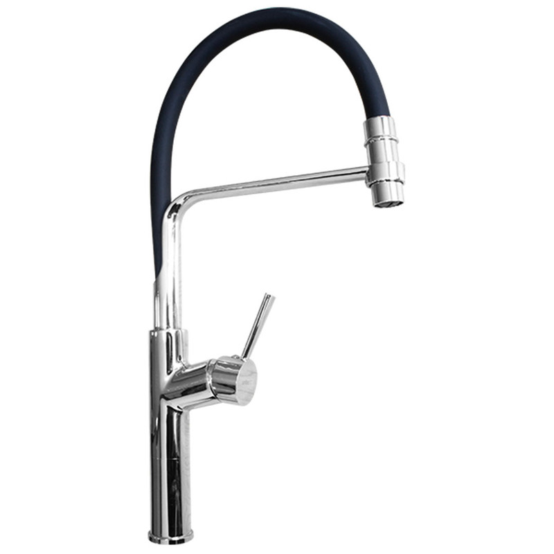 LLAVE LAVAPLATOS MONOMANDO MODERNA NEGRA CUELLO FLEXIBLE ENCAUCHETADO UNITEC