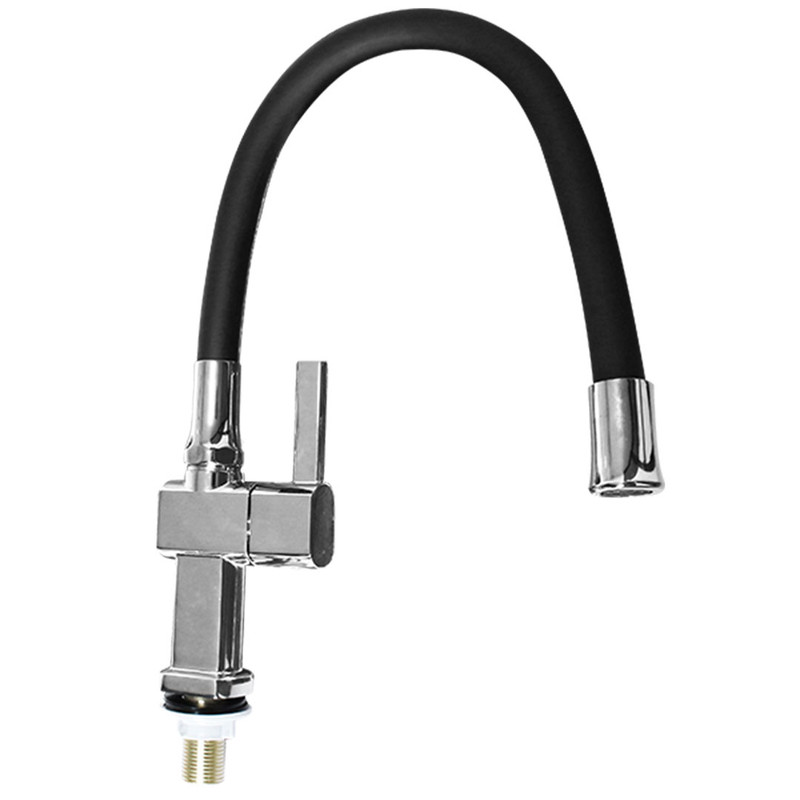 LLAVE MESON  FLEXIBLE  ENCAUCHETADA NEGRA CUERPO METALICO UNITEC