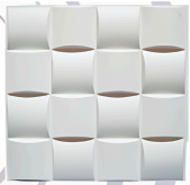 PARED 3D CUADROS BLANCO  50X50