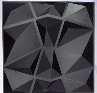 PARED 3D ROMBOS NEGRO 50X50