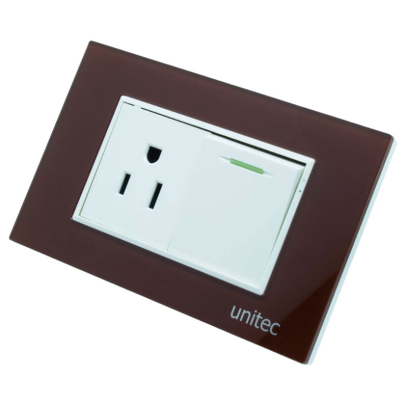 TOMA + INTERRUPTOR UNITEC+ TAPA V/TINTO