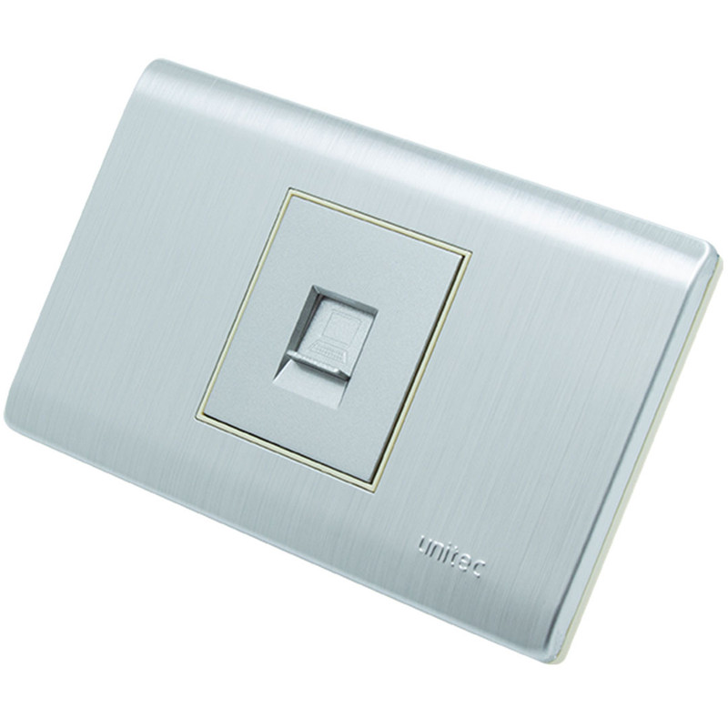 TOMA RJ45 INTERNET ACERO UNITEC