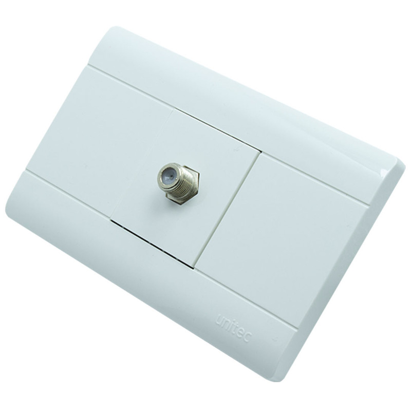 TOMA TV POLICARBONATO BLANCO UNITEC