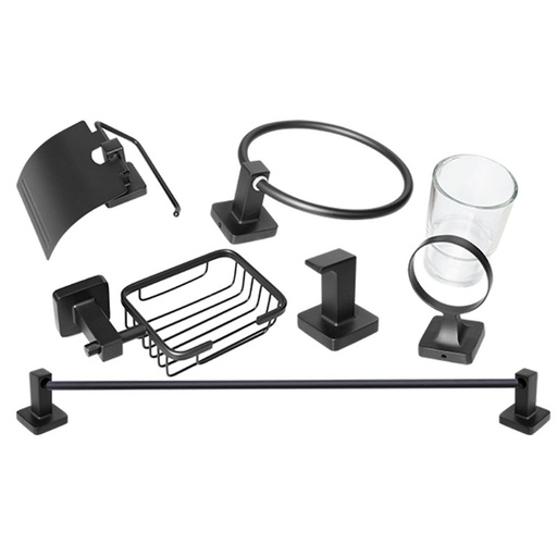 [16165339] ACCESORIOS PARA BAÑO NEGRO UNITEC