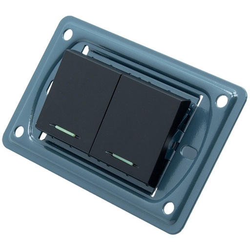 [16164082] INTERRUPTOR DOBLE NEGRO SIN TAPA UNITEC