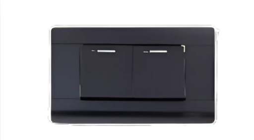 [16164595] INTERRUPTOR DOBLE POLICARBONATO NEGRO UNITEC