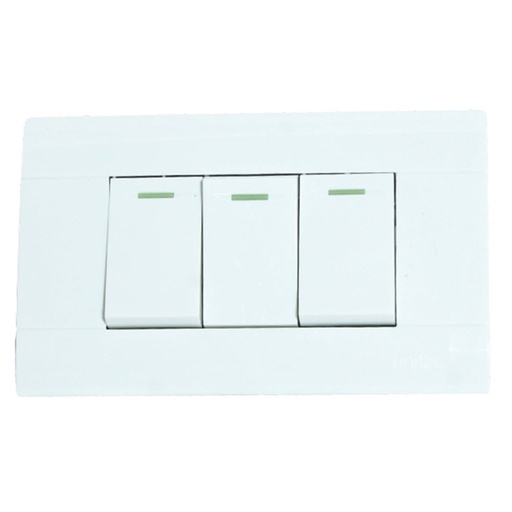 [16160776] INTERRUPTOR TRIPLE POLICARBONATO BLANCO UNITEC