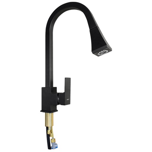 [16165191] LLAVE LAVAPLATOS MONOMANDO ELEGANTE NEGRA CUELLO EXTRAIBLE UNITEC