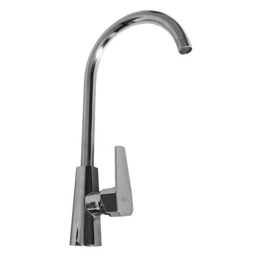 [16162513] LLAVE LAVAPLATOS MONOMANDO GRANDE PLATEADA METALICA CUELLO FIJO  UNITEC