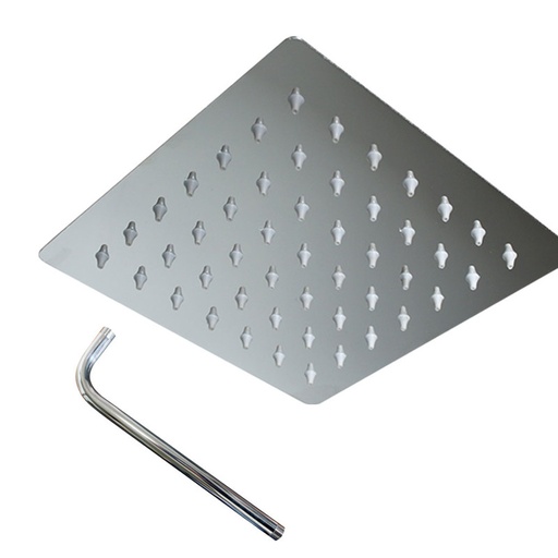 [16165081] REGADERA P/ DUCHA CUADRADA 8" INOX C/TUBO UNITEC