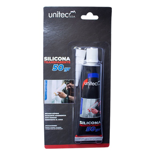 [16160921] SILICONA TRASPARENTE 50GR UNITEC / MEGA
