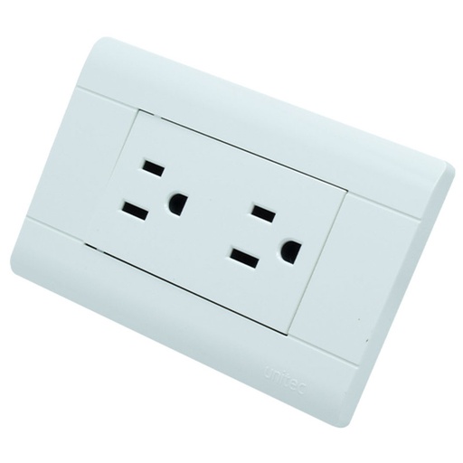 [16160777] TOMA DOBLE POLICARBONATO BLANCO UNITEC